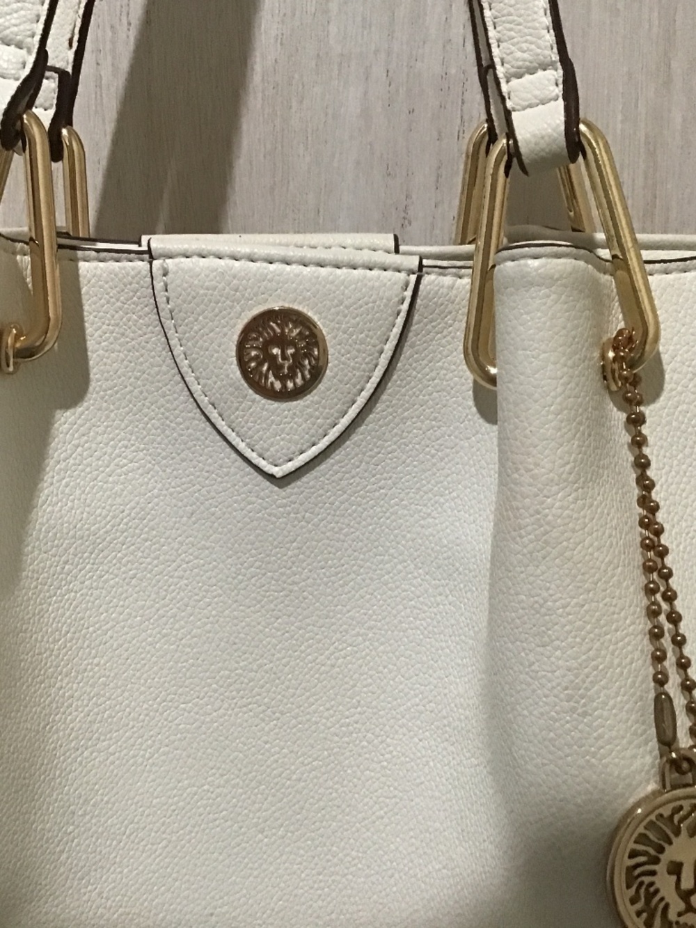Anne Klein Beige Easy Care Bucket Style Handbag